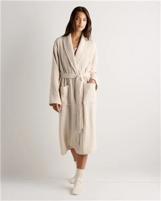 Soft Layered Turkish Cotton Robe in Mist