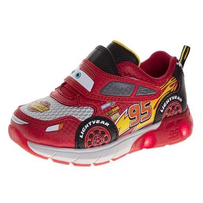 Disney Boys Pixar Cars Sneakers Light-Up Lightning McQueen Shoes- Ruby Size 9 Toddler