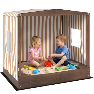 Qaba Kids Sandbox with Full Covered Canopy, for Ages 3-6, 56 x 40 x 52 - Walmart.ca