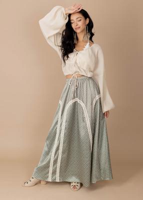 Ravina Skirt in Olive Geo - Joyfolie