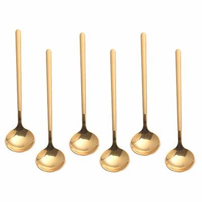 Pukka Home Espresso spoons 18/10 Stainless Steel,5 Inch, frosted handle,6-piece Vogue Mini Teaspoons set for Coffee Sugar Dessert Cake Ice Cream Soup