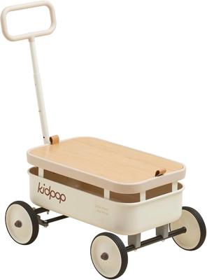 Amazon.com: kidpop PULA-Wild 3-en-1 carrito de niños tirado para niños pequeños con empujador para bebés y niños de 2.5 a 8 años, cubierta de madera r