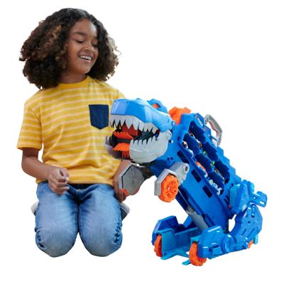 Hot Wheels City Ultimate T-Rex Transporter, Hauler Transforms into a Dino, Featured in “Let’s Race” - Walmart.ca