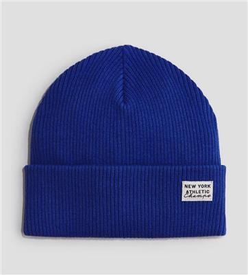 Blue/New York Rib-Knit Cotton Beanie for kids | H&M CA