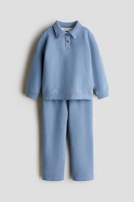 Light blue 2-Piece Cotton Sweatsuit for kids | H&M CA