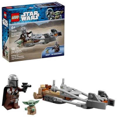 LEGO Star Wars The Mandalorian & Grogu’s Speeder Bike Building Toy for Boys & Girls - Pretend Play Space Vehicle W/2 Star Wars Character Figures for K