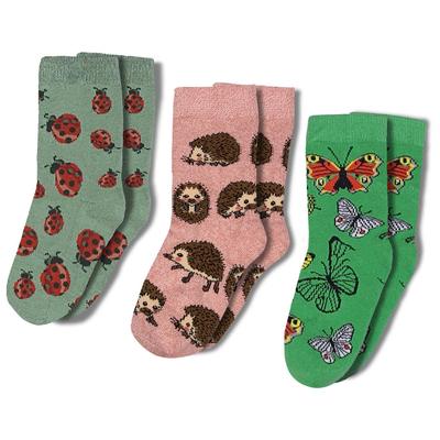 Kids Butterflies, Hedgehogs and Ladybugs Socks by Good Luck Sock