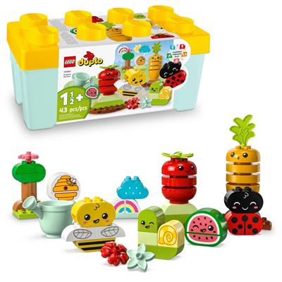 LEGO DUPLO My First Organic Garden Brick Box 10984, Stacking Toys for Babies and Toddlers 1.5+ Years Old, Learning Toy with Ladybug, Bumblebee, Fruit