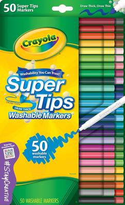 CRAYOLA SuperTips 50 Felt Tip Colouring Pens | 50 washable felt tip pens with versatile tips and vibrant colours for colouring, drawing and creative p