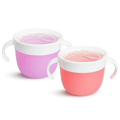 Amazon.com : Munchkin Snack Catcher Toddler Snack Cups, No Spil, 2 Pack Containers, Pink/Purple : Baby