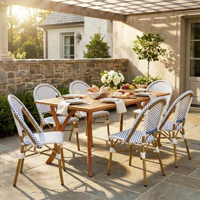 NFusion Marseille 7-Piece french Aluminum & Acacia Dining Set With Handwoven PE Rattan Detailing & Reviews - Wayfair Canada