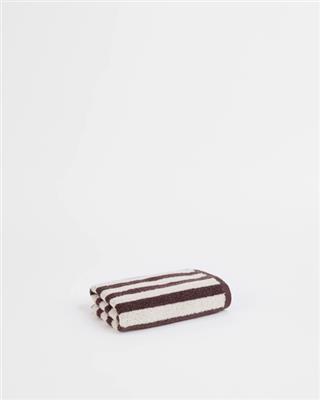 Rayne Australian Cotton Stripe Hand Towel - Chocolate/Pumice | Target Australia