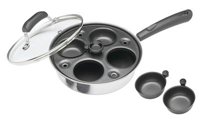 KitchenCraft Egg Poacher, Carbon Steel Egg Poacher Pan, Egg Poacher Pan for 4 eggs, 21cm (11), Silver : Amazon.co.uk: Home & Kitchen