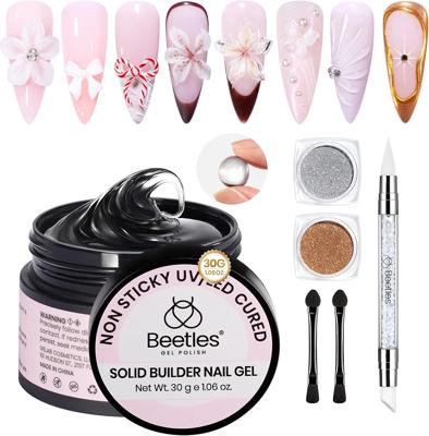 Amazon.com: Beetles 3D Gel Nail Art Kit-Crystal Orb 3D Nail Art Clear 1 oz 5 in 1 Non-Sticky Hand Sculpting Building for Beginner DIY Salon at Home,Cl