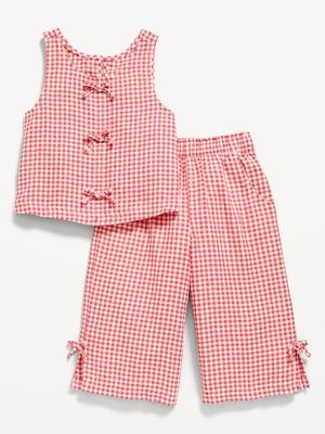 Sleeveless Linen-Blend Bow Top and Pants Set for Toddler Girls | Old Navy
