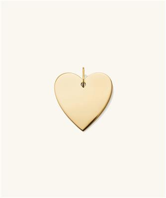 14k Gold Flat Heart Charm - Elegant Design for Customization | Mejuri
