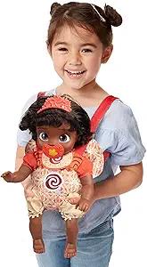 Amazon.com: Disney Princess Moana Baby Doll Deluxe with Tiara, Carrier, Plush Friend, Pacifier, Bib & Baby Bottle [Amazon Exclusive] : Toys & Games