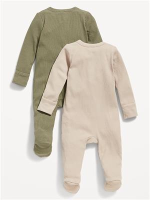 Unisex 2-Way-Zip Sleep & Play Footed One-Piece 2-Pack for Baby | Old Navy