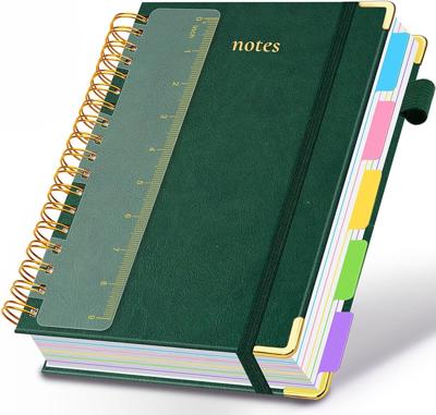 Amazon.com : Hardcover Spiral Notebook 8x10 Journal Notebook with Tabs and Removable Dividers 300 Pages 5 Subject Notebook College Ruled, Faux Leathe