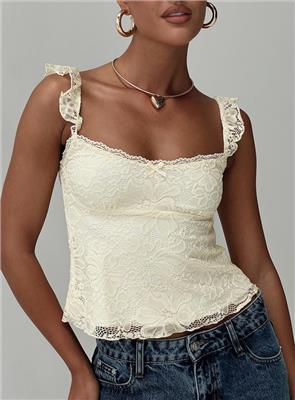Madaleine Lace Top Cream | Princess Polly AU