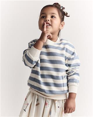 Cream/Blue Toddler Striped Otter Sweatshirt™ with Pockets - Blue/Cream | Carter’s Oshkosh Canada