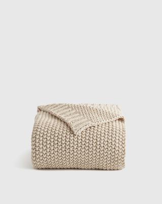 Cotton Fisherman Throw in Natural