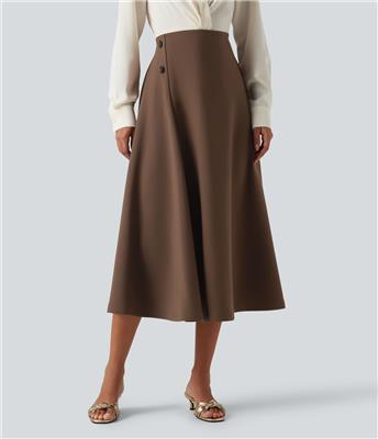 Women’s High Waisted A-Line Midi Work Skirt - Halara