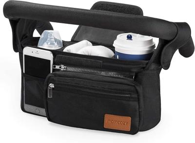 Amazon.com : Momcozy Universal Stroller Organizer with Insulated Cup Holder Detachable Phone Bag & Shoulder Strap, Fits for Stroller Like Uppababy, Ba