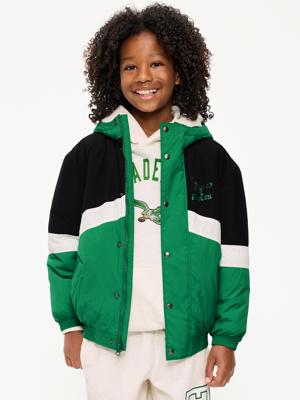 Philadelphia Eagles Oversized Crinkled Hooded Jacket for Boys | Old Navy