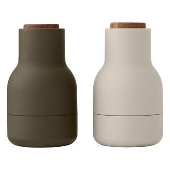 Audo Copenhagen Bottle Grinder 2 pcs, small, hunting green-beige-walnut | Finnish Design Shop
