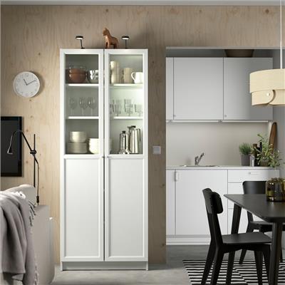 OXBERG Panel/glass door, white, 15 3/4x75 5/8 - IKEA
