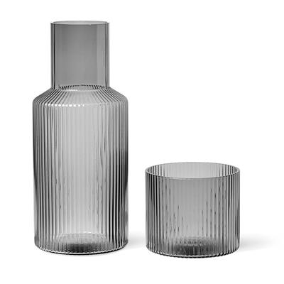 Ripple Carafe Set | Smoked Grey - Elegant Hydration Solution - Decor Living Online