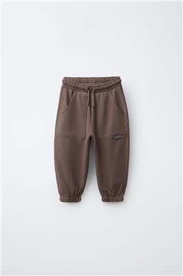 GARMENT DYE JOGGER PANTS WITH LABEL - Plum | ZARA Canada