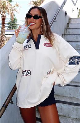 Only Time Will Tell Oversized Long Sleeve Tee Cream | White Fox Boutique