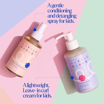 Little Curls Magic Detangling Spray & Leave-in Styler Bundle, Tames Tangles & Styles Tear-Free, Easy Styling Routine, Gentle & Conditioning