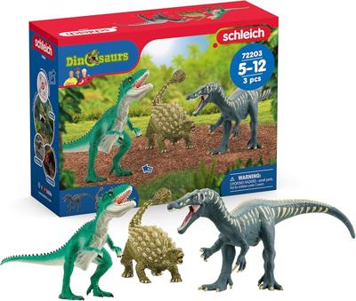 SCHLEICH 72203 Attack on the Dino Trio, Baryonyx, Giganotosaurus, Saichania, Dinosaurs Toy Figurine for children aged 4-12 Years : Amazon.co.uk: Toys