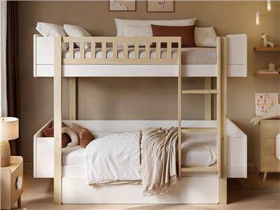 Noomi Kayla Bunk Bed with Storage White | Bed Kingdom