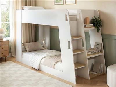 Flair Fern Bunk Bed White & Oak | Bed Kingdom