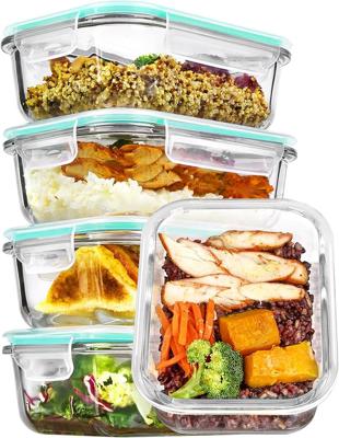 Amazon.com: Vtopmart 5Pack 22oz Glass Storage Containers with Lids, Glass Meal Prep Food Container Sets with Snap Airtight Lids for Microwave, Oven, F