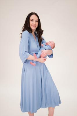 Lila Labor & Postpartum Gown in Periwinkle Blue