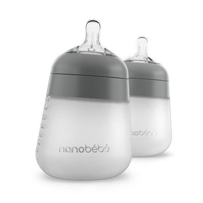 Nanobébé Flexy Silicone Bottle Twin Pack Grey 270ml | Shop Today. Get it Tomorrow! | takealot.com