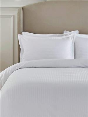 Buy Liddell White 400 Thread Count Cotton Striped Duvet Cover and Pillowcase Set from the Next UK online shop