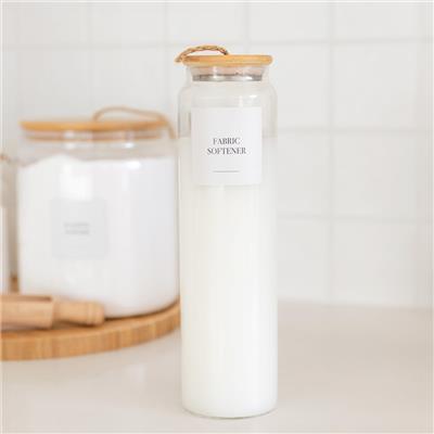 Bamboo Glass Laundry Liquid Bottle, 1L – Little Label Co