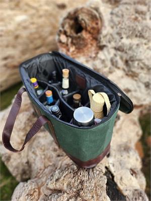 The Wandoo - Leather & Canvas Drink Bag | le-roe