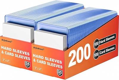 Amazon.com: 600 Card Sleeves Hard Plastic, Arjiekwei 3X 4 Trading Card Holder, 35PT | Baseball Cards Protectors for Sports Football Game Cards (300 H