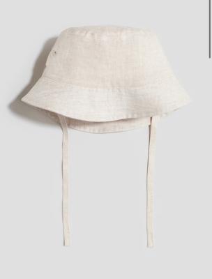 Light beige Linen Bucket Hat for kids | H&M CA