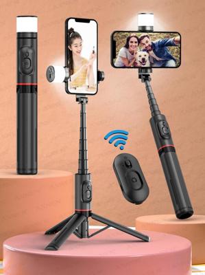 AXNEN Selfie Stick With Arc-Shaped Fill Light, Portable & Stable Phone Tripod With Wireless Remote Control, Compatible With Smartphones Like /OnePlus,
