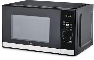 MASTER Chef Countertop Microwave, 700 W, Black Stainless Steel, 0.7-cu-ft