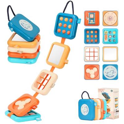 SOSUSHOE Busy Board for 1 Year Old, Travel Toys for Toddler 1-3 on Plane Car, Montessori Busy Board Busy Cube, Toys for 1 Year Old Boy Girl, Easter Ba