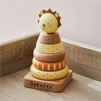 Personalised Wooden Lion Stacker Toy